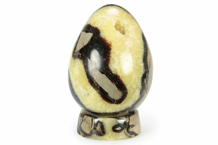 Polished Septarian Egg with Stand - Madagascar #252815